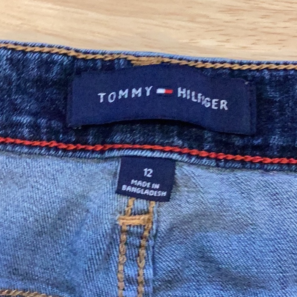 TOMMY HILFIGER Bermuda Jean Shorts, Size 12, Distressed - Picture 3 of 5